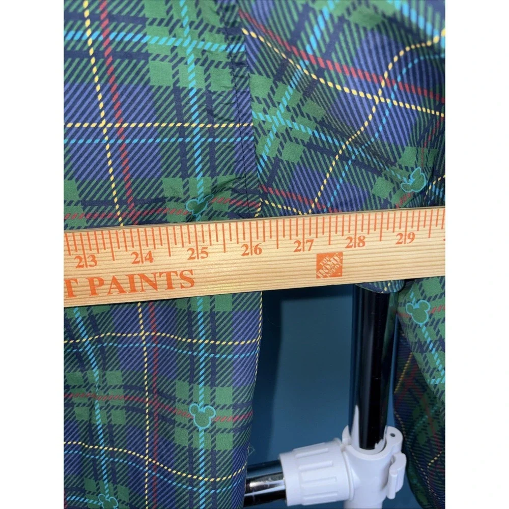 Disney‎ Store Full Zip Golf Jacket Size XXL Pluto Mickey Green Plaid Disney Golf